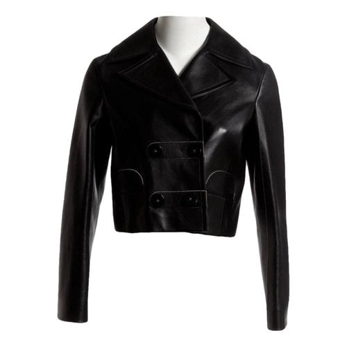 Pre-owned Louis Vuitton Leather Biker Jacket In Black