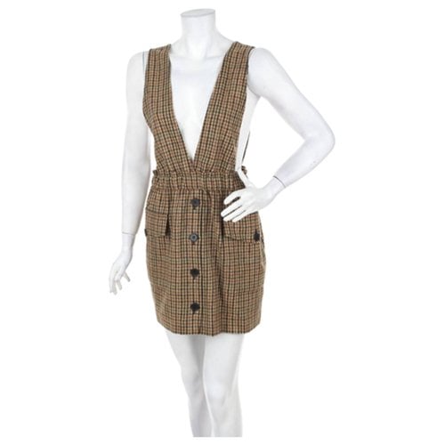 Pre-owned Maje Wool Mid-length Dress In Brown