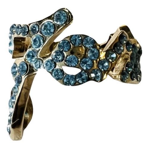 Pre-owned Fendi Signature Ring In Blue