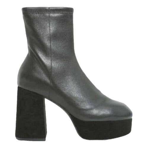 Pre-owned Opening Ceremony Leather Biker Boots In Black