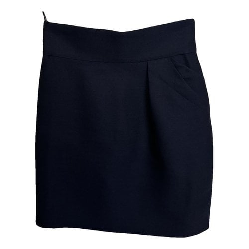 Pre-owned Versace Silk Mini Skirt In Blue