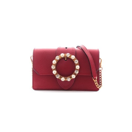 Pre-owned Miu Miu Madras Leather Crossbody Bag In Red