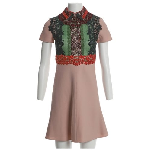 Pre-owned Valentino Wool Mini Dress In Pink