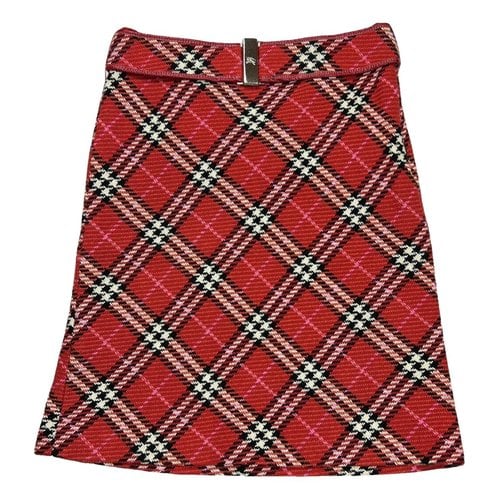 Pre-owned Burberry Tweed Mid-length Skirt In Red
