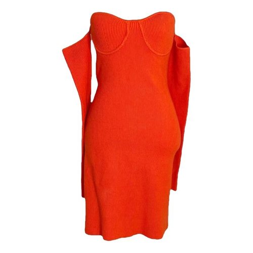 Pre-owned Helmut Lang Mini Dress In Orange