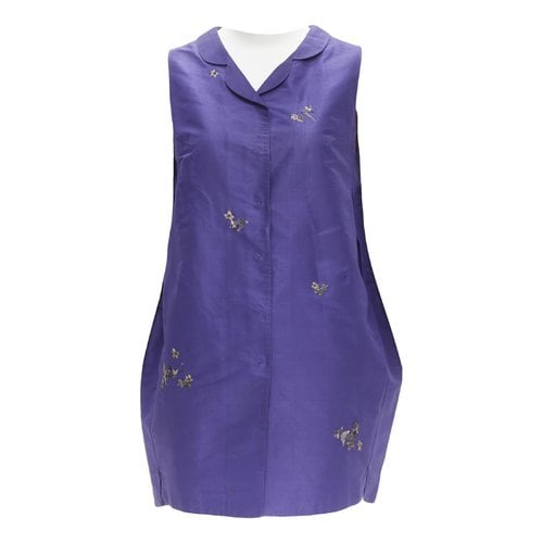 Pre-owned Shiatzy Chen Silk Vest In Purple