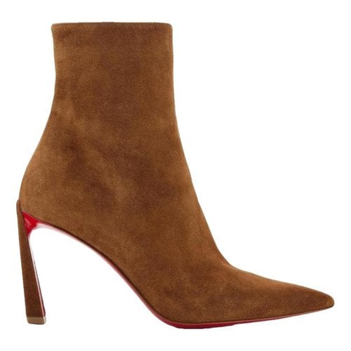 Pre-owned Christian Louboutin Ankle Boots In Brown