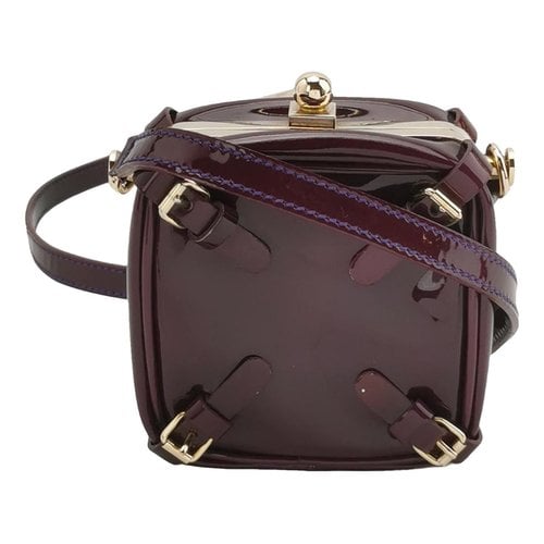 Pre-owned Celine Patent Leather Crossbody Bag In Burgundy