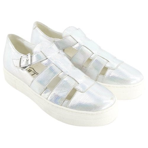 Pre-owned Cult Leather Trainers In Silver