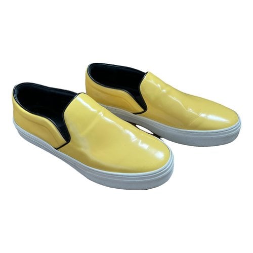 Pre-owned Celine Leather Trainers In Yellow