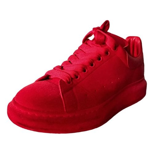 Pre-owned Alexander Mcqueen Leather Low Trainers In Red