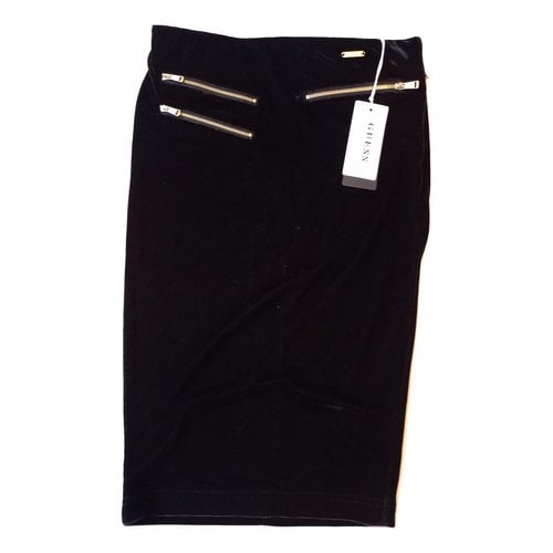 Pre-owned Guess Velvet Mid-length Skirt In Black