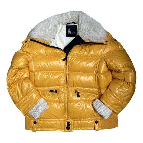 Pre-owned Moncler Biker Jacket In Yellow