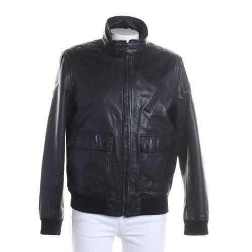 Pre-owned Strellson Leather Coat In Black