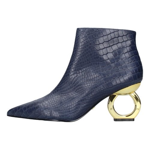 Pre-owned Kat Maconie Leather Ankle Boots In Blue
