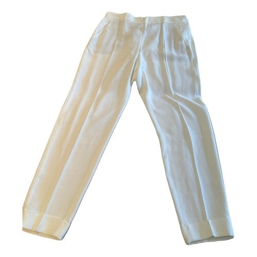 Pre-owned Akris Trousers In White