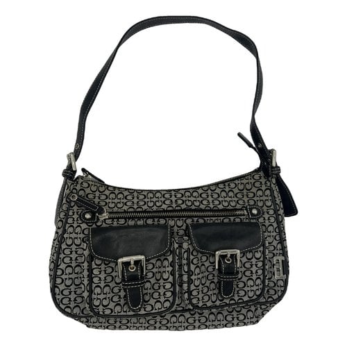 Pre-owned Guess Cloth Handbag In Black