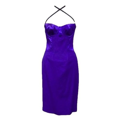 Pre-owned Dolce & Gabbana Wool Mid-length Dress In Purple