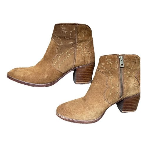 Pre-owned Zadig & Voltaire Molly Cowboy Boots In Camel