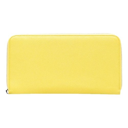 Pre-owned Bvlgari Leather Wallet In Yellow