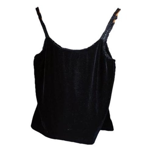 Pre-owned Moschino Velvet Jersey Top In Black