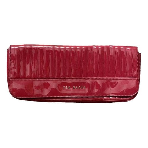 Pre-owned Ted Baker Patent Leather Clutch Bag In Red