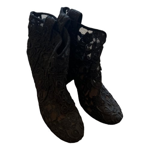 Pre-owned Laurence Dacade Cloth Cowboy Boots In Black