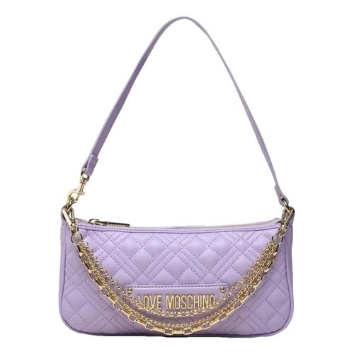 Pre-owned Moschino Love Leather Crossbody Bag In Purple