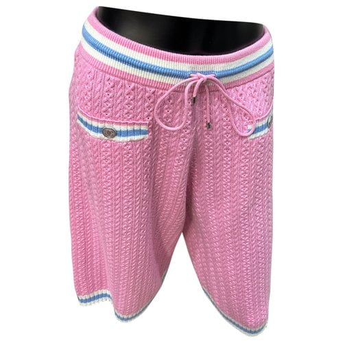 Pre-owned Chanel Cashmere Trousers In Pink