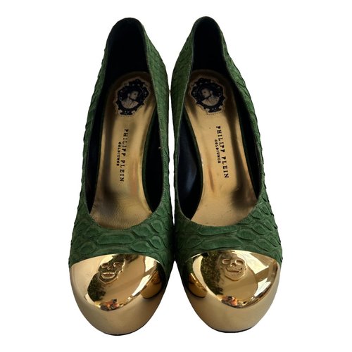 Pre-owned Philipp Plein Leather Heels In Green