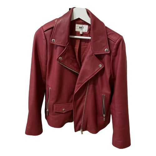 Pre-owned Mkt Studio Leather Short Vest In Red