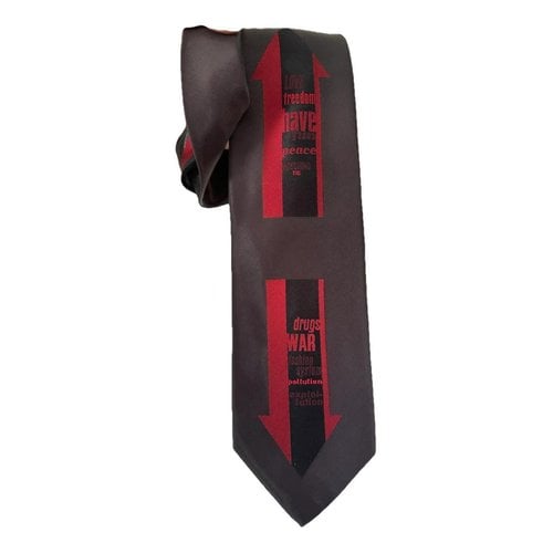 Pre-owned Moschino Silk Tie In Brown