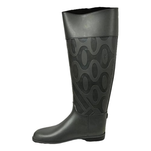 Pre-owned Emilio Pucci Wellington Boots In Grey
