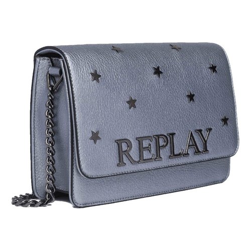 Pre-owned Replay Leather Crossbody Bag In Grey