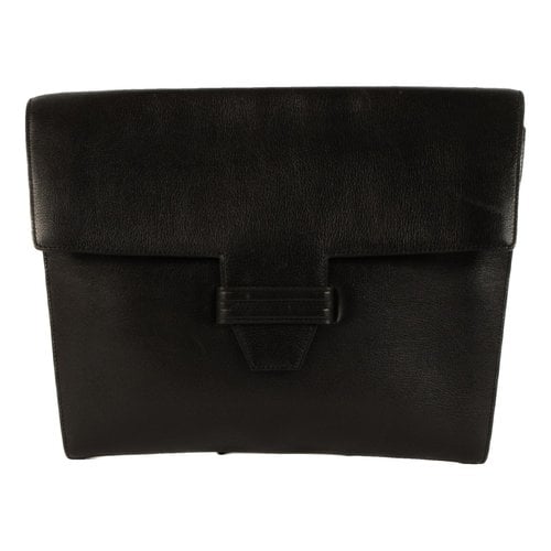 Pre-owned Delvaux Leather Clutch Bag In Black