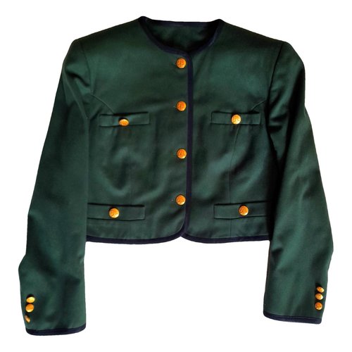 Pre-owned Trussardi Wool Short Vest In Green