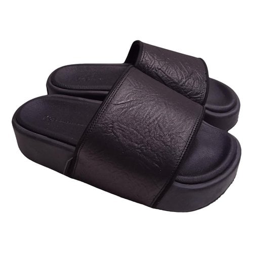 Pre-owned Y-3 Leather Sandals In Black