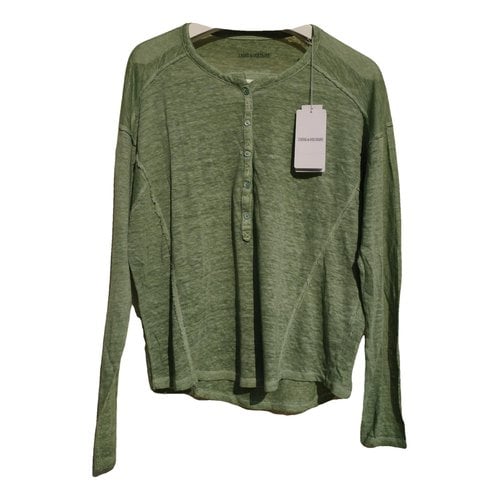 Pre-owned Zadig & Voltaire Linen T-shirt In Green