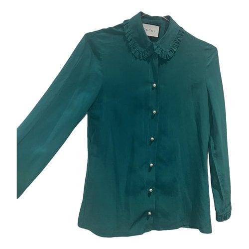 Pre-owned Gucci Silk Shirt In Green