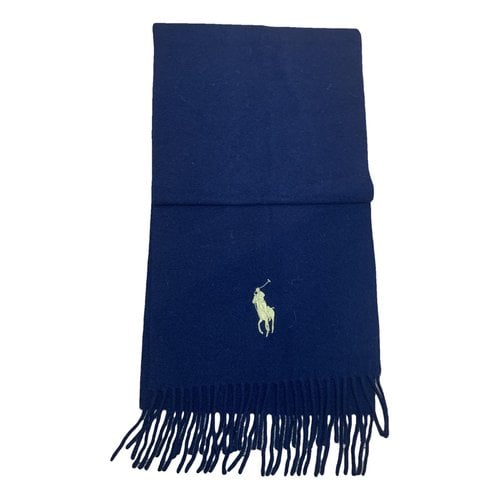 Pre-owned Polo Ralph Lauren Wool Scarf & Pocket Square In Black