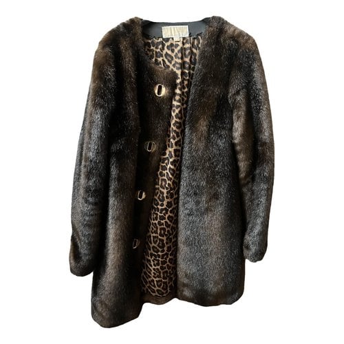 Pre-owned Michael Kors Faux Fur Coat In Brown