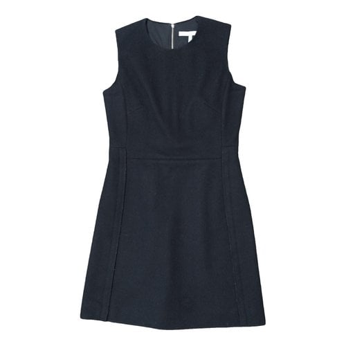 Pre-owned Victoria Beckham Wool Mini Dress In Blue