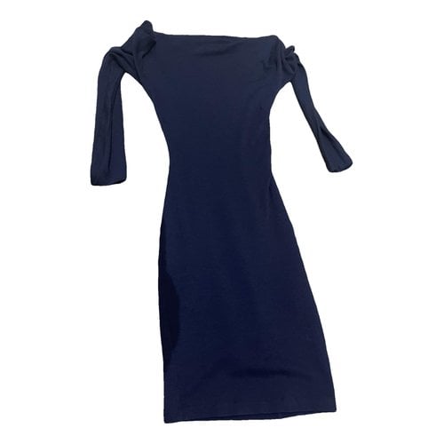 Pre-owned Dsquared2 Wool Mid-length Dress In Blue