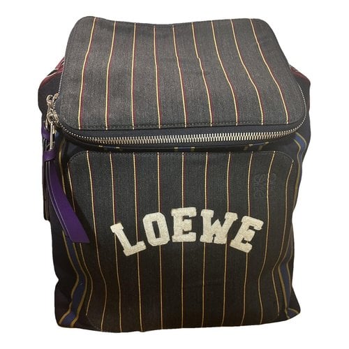 Pre-owned Loewe Goya Cloth Weekend Bag In Multicolour