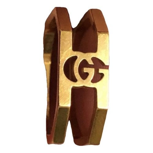 Pre-owned Gucci Gg Running Yellow Gold Ring