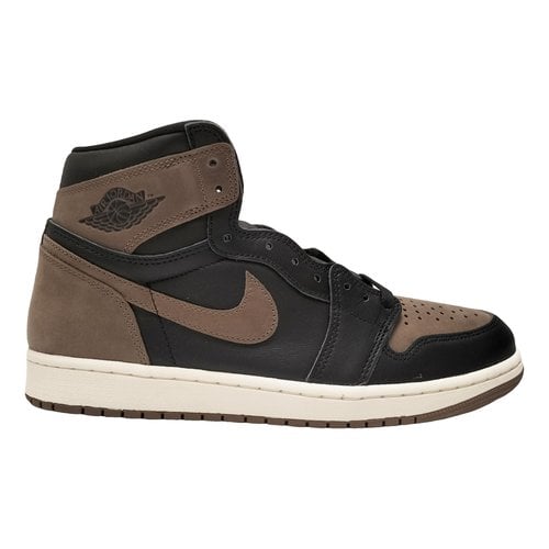 Pre-owned Jordan 1 Leather High Trainers In Brown