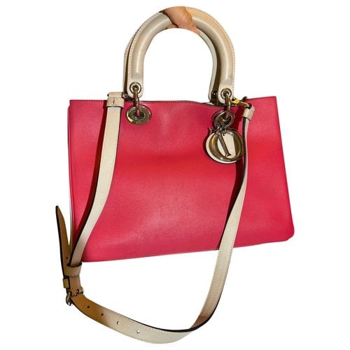 Pre-owned Dior Issimo Leather Tote In Pink