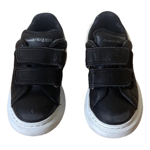 Pre-owned Alexander Mcqueen Vegan Leather Trainers In Black