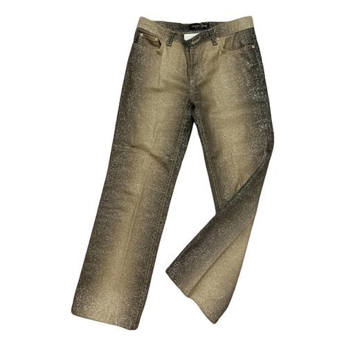 Pre-owned Roberto Cavalli Straight Jeans In Gold