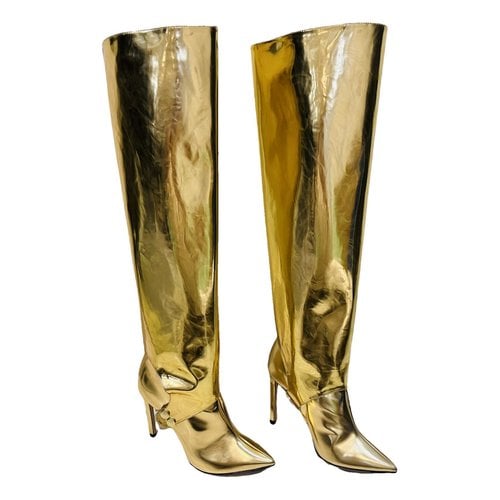 Pre-owned Jimmy Choo Leather Boots In Gold